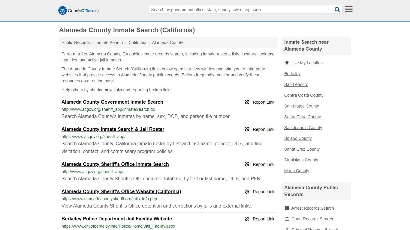Inmate Search - Alameda County, CA (Inmate Rosters & Locators)